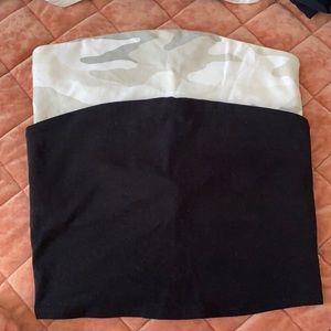 Set of 2 mid crop strapless top